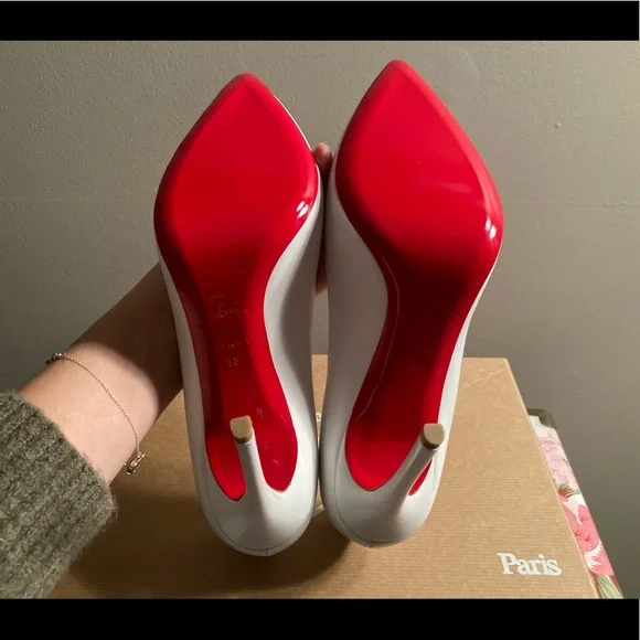 Christian Louboutin Pigalle 100mm White Kidskin - Picture 2 of 3